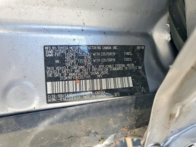 Aukcja sprzedaży 2019 Toyota Rav4, vin: 2T3N1RFV3KC057545, numer aukcji: 53012506