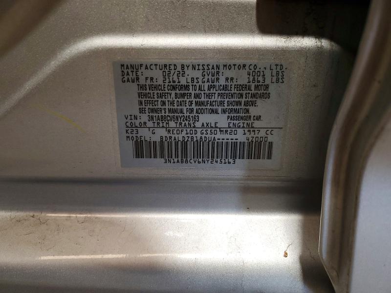 51951746 :رقم المزاد ، 3N1AB8CV6NY245163 vin ، 2022 Nissan Sentra مزاد بيع