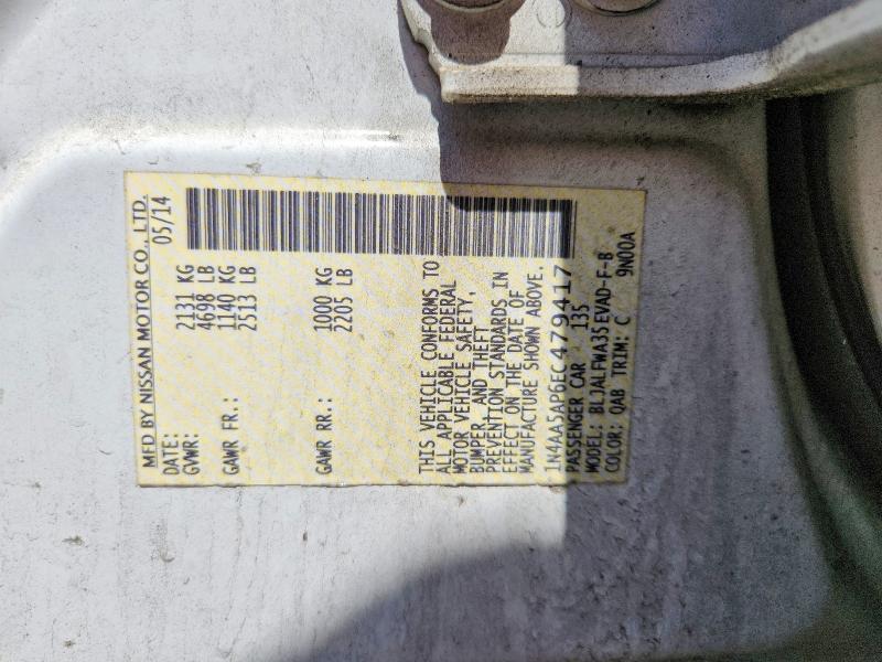 Aukcja sprzedaży 2014 Nissan Maxima, vin: 1N4AA5AP6EC479417, numer aukcji: 53957276