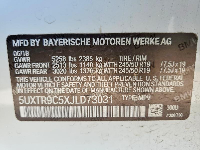 Продажа на аукционе авто 2018 Bmw X3, vin: 5UXTR9C5XJLD73031, номер лота: 52905576