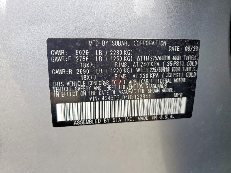 Продажа на аукционе авто 2024 Subaru Outback, vin: 4S4BTGLD4R3122844, номер лота: 53993696