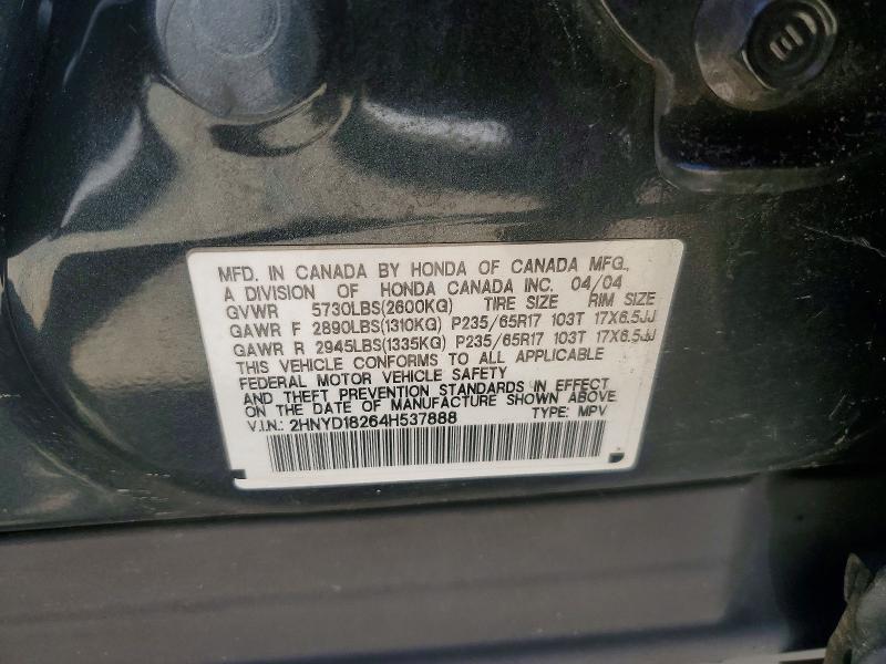 Aukcja sprzedaży 2004 Acura Mdx, vin: 2HNYD18264H537888, numer aukcji: 53599076