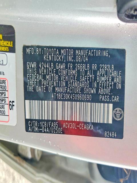 52813016 :رقم المزاد ، 4T1BE30K45U960690 vin ، 2005 Toyota Camry مزاد بيع