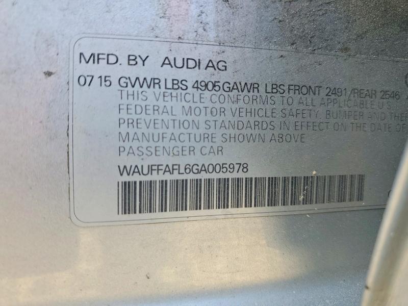 Aukcja sprzedaży 2016 Audi A4, vin: WAUFFAFL6GA005978, numer aukcji: 53941176