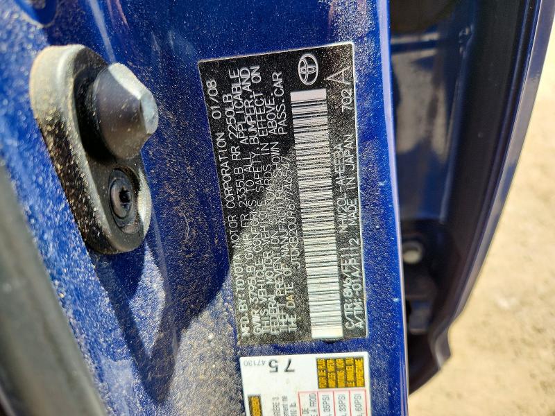 Aukcja sprzedaży 2008 Toyota Prius, vin: JTDKB20U987746547, numer aukcji: 55171816