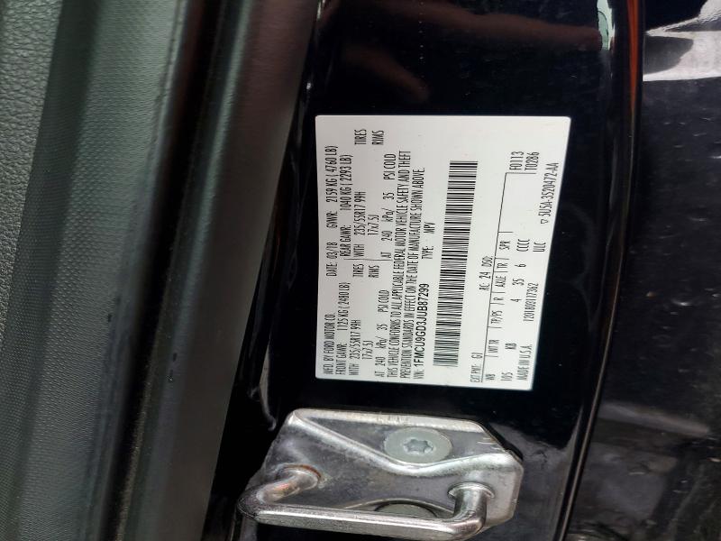 2018 Ford Escape მანქანა იყიდება აუქციონზე, vin: 1FMCU9GD3JUB87299, აუქციონის ნომერი: 54945786