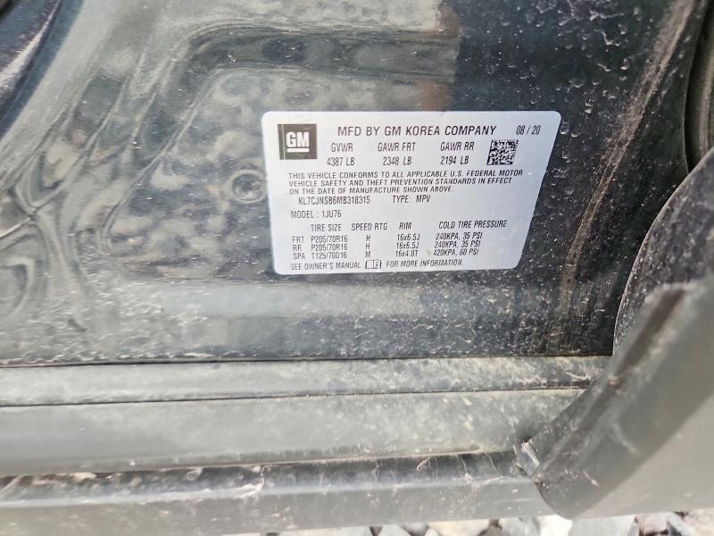 Продажа на аукционе авто 2021 Chevrolet Trax, vin: KL7CJNSB6MB318315, номер лота: 54770176