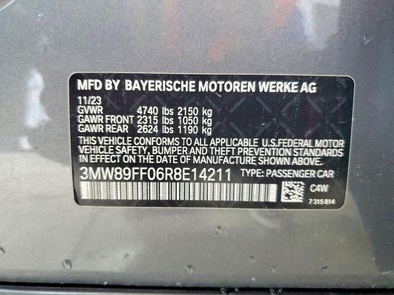 Aukcja sprzedaży 2024 Bmw 330xi, vin: 3MW89FF06R8E14211, numer aukcji: 54095216