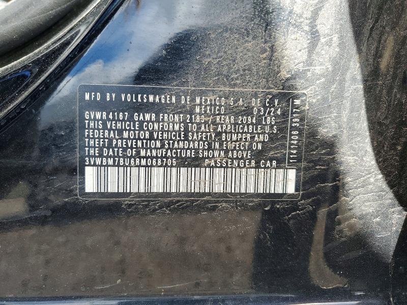 Продаж на аукціоні авто 2024 Volkswagen Jetta, vin: 3VWBM7BU6RM068705, номер лоту: 53629866