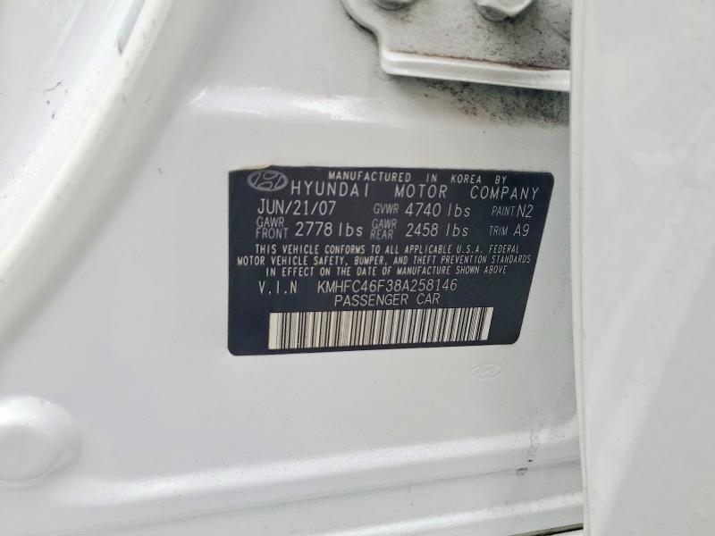 52803596 :رقم المزاد ، KMHFC46F38A258146 vin ، 2008 Hyundai Azera مزاد بيع