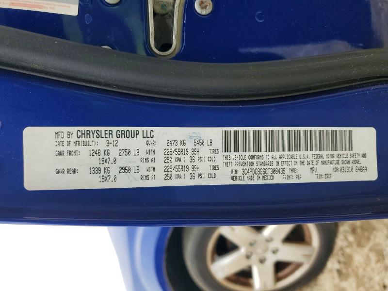 53024846 :رقم المزاد ، 3C4PDCBG6CT308439 vin ، 2012 Dodge Journey مزاد بيع