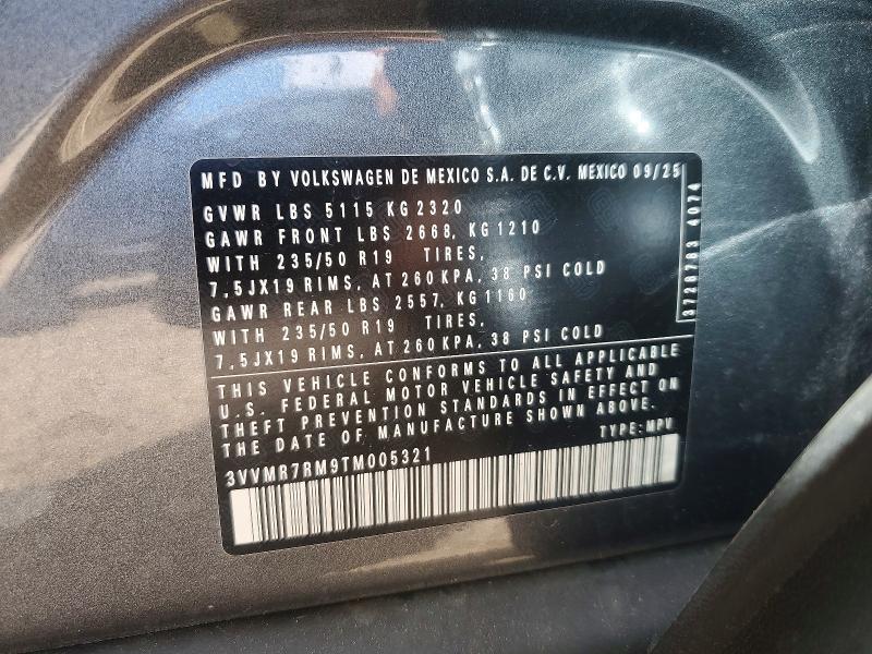 2026 Volkswagen Tiguan მანქანა იყიდება აუქციონზე, vin: 3VVMR7RM9TM005321, აუქციონის ნომერი: 52086426