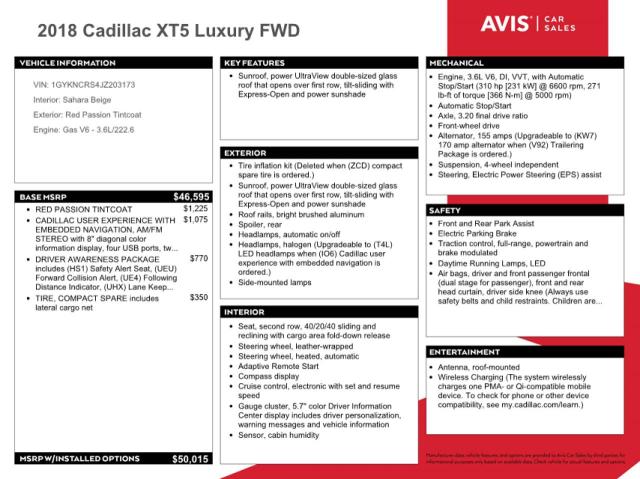 Aukcja sprzedaży 2018 Cadillac Xt5 Luxury, vin: 1GYKNCRS4JZ203173, numer aukcji: 55782793