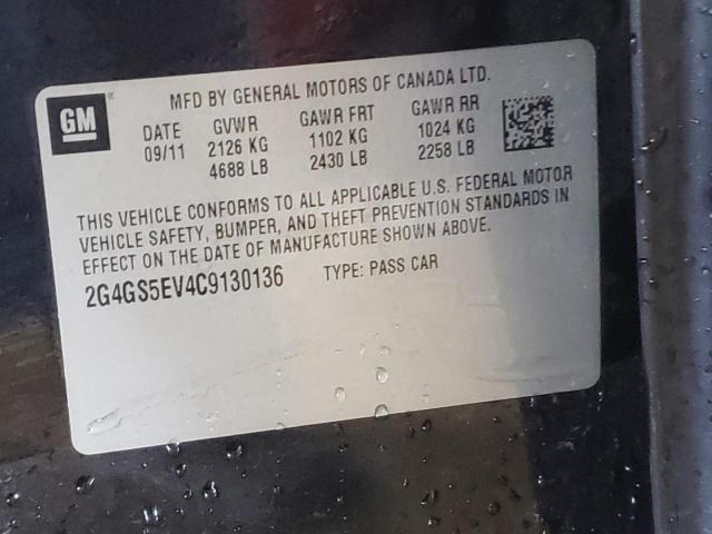 Aukcja sprzedaży 2012 Buick Regal Premium, vin: 2G4GS5EV4C9130136, numer aukcji: 54129233