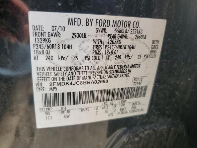 Aukcja sprzedaży 2011 Ford Edge Sel, vin: 2FMDK4JC8BBA02698, numer aukcji: 57070373