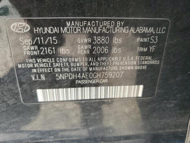 57247383 :رقم المزاد ، 5NPDH4AE0GH759207 vin ، 2016 Hyundai Elantra Se مزاد بيع
