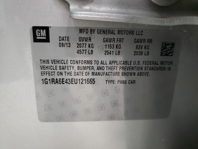 Aukcja sprzedaży 2014 Chevrolet Volt, vin: 1G1RA6E43EU121665, numer aukcji: 56039813
