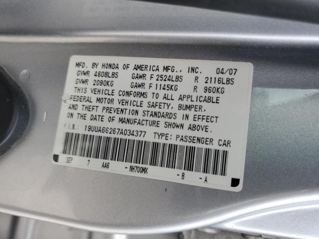56321883 :رقم المزاد ، 19UUA66267A034377 vin ، 2007 Acura Tl مزاد بيع