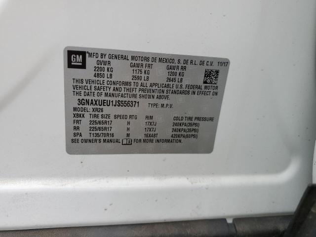 2018 Chevrolet Equinox Lt მანქანა იყიდება აუქციონზე, vin: 3GNAXUEU1JS556371, აუქციონის ნომერი: 54525353
