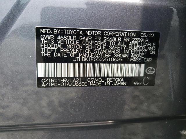 55906473 :رقم المزاد ، JTHBK1EG5C2510625 vin ، 2012 Lexus Es 350 مزاد بيع