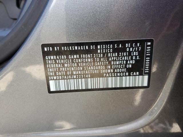 2018 Volkswagen Jetta Se მანქანა იყიდება აუქციონზე, vin: 3VWDB7AJ6JM223148, აუქციონის ნომერი: 57292853