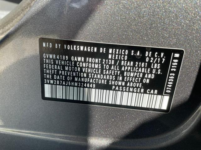 Продажа на аукционе авто 2017 Volkswagen Jetta S, vin: 3VW2B7AJ5HM324649, номер лота: 54929933