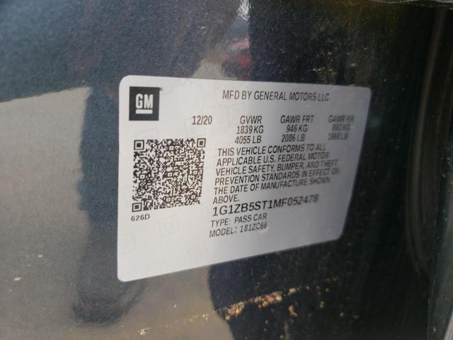 Продаж на аукціоні авто 2021 Chevrolet Malibu Ls, vin: 1G1ZB5ST1MF052478, номер лоту: 57078733
