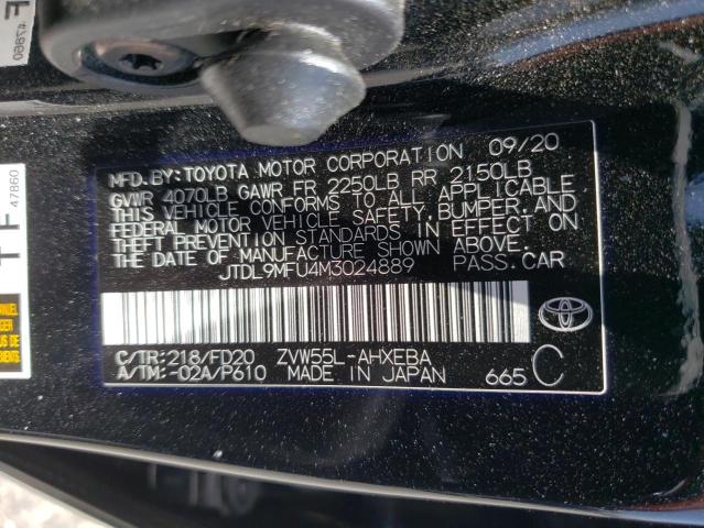 Продаж на аукціоні авто 2021 Toyota Prius Le, vin: JTDL9MFU4M3024889, номер лоту: 58508843