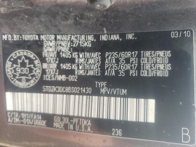 Auction sale of the 2011 Toyota Sienna, vin: 5TDZK3DC8BS021430, lot number: 53881293
