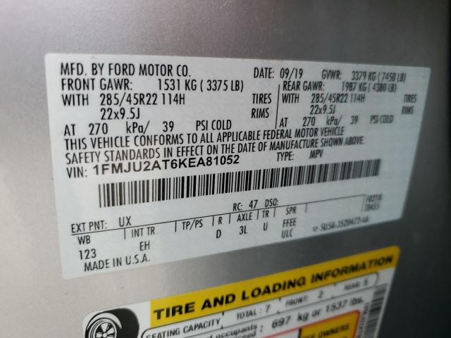 Aukcja sprzedaży 2019 Ford Expedition Limited, vin: 1FMJU2AT6KEA81052, numer aukcji: 52730413