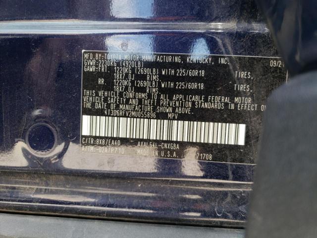 Aukcja sprzedaży 2021 Toyota Rav4 Limited, vin: 4T3D6RFV2MU055896, numer aukcji: 55113773