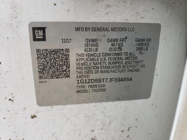 Продажа на аукционе авто 2018 Chevrolet Malibu Lt, vin: 1G1ZD5ST7JF164854, номер лота: 55819363