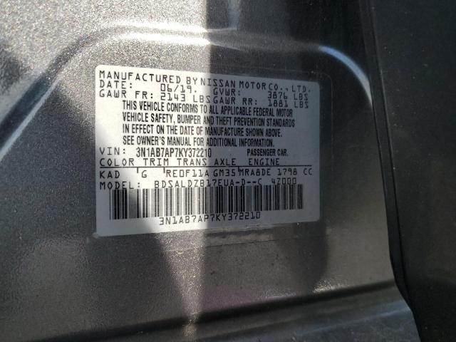 55916823 :رقم المزاد ، 3N1AB7AP7KY372210 vin ، 2019 Nissan Sentra S مزاد بيع