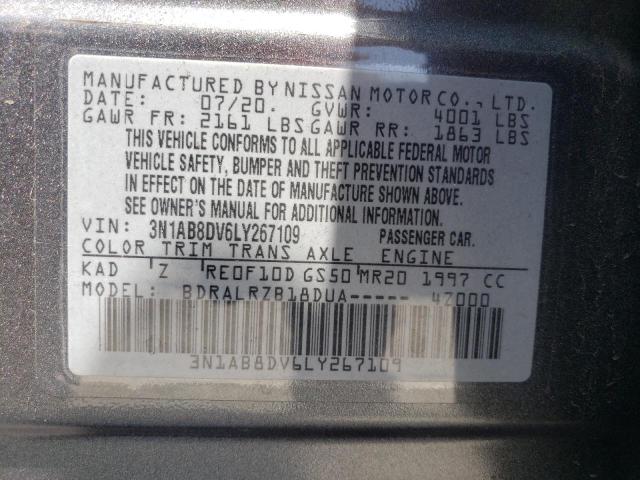 2020 Nissan Sentra Sr მანქანა იყიდება აუქციონზე, vin: 3N1AB8DV6LY267109, აუქციონის ნომერი: 58384563