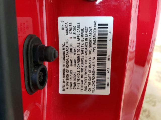 Продажа на аукционе авто 2017 Honda Civic Lx, vin: 2HGFC4B09HH312154, номер лота: 57253933