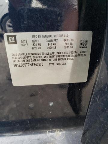 57149533 :رقم المزاد ، 1G1ZB5ST7HF240170 vin ، 2017 Chevrolet Malibu Ls مزاد بيع