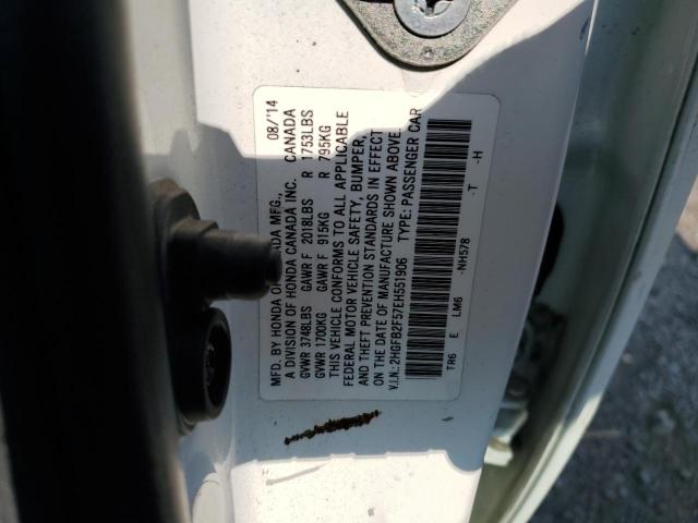 Aukcja sprzedaży 2014 Honda Civic Lx, vin: 2HGFB2F57EH551906, numer aukcji: 56126063