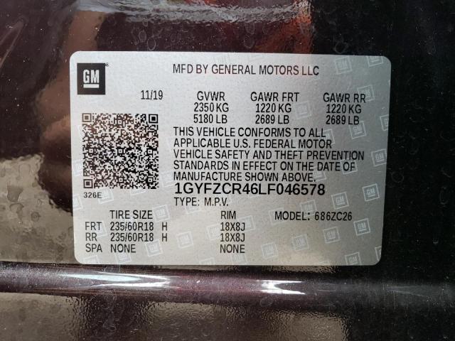 2020 Cadillac Xt4 Premium Luxury მანქანა იყიდება აუქციონზე, vin: 1GYFZCR46LF046578, აუქციონის ნომერი: 55957193