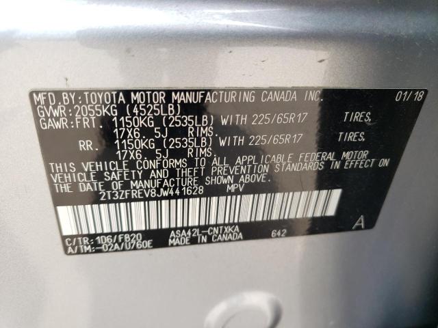 2018 Toyota Rav4 Le მანქანა იყიდება აუქციონზე, vin: 2T3ZFREV8JW441628, აუქციონის ნომერი: 57558643
