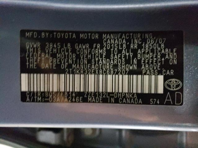 55864983 :رقم المزاد ، 2T1KR32EX8C687207 vin ، 2008 Toyota Corolla Matrix Xr مزاد بيع