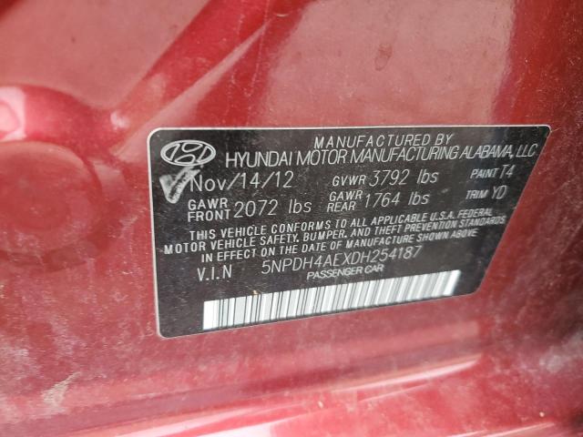 Aukcja sprzedaży 2013 Hyundai Elantra Gls, vin: 5NPDH4AEXDH254187, numer aukcji: 57544483