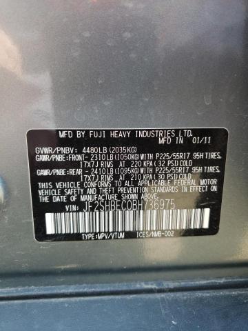 2011 Subaru Forester Limited მანქანა იყიდება აუქციონზე, vin: JF2SHBEC0BH736975, აუქციონის ნომერი: 56411873