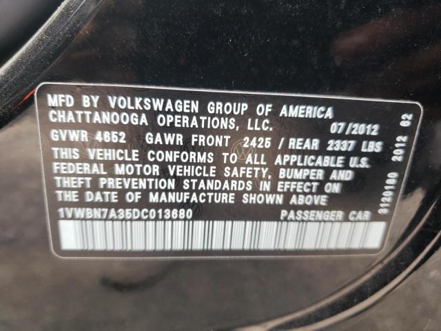 Aukcja sprzedaży 2013 Volkswagen Passat Se, vin: 1VWBN7A35DC013680, numer aukcji: 55484403
