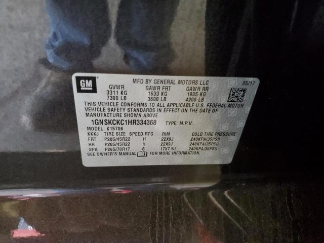 Aukcja sprzedaży 2017 Chevrolet Tahoe K1500 Premier, vin: 1GNSKCKC1HR334368, numer aukcji: 55972843