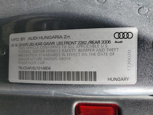 Aukcja sprzedaży 2018 Audi Tt, vin: TRUC5AFV8J1014804, numer aukcji: 57666783
