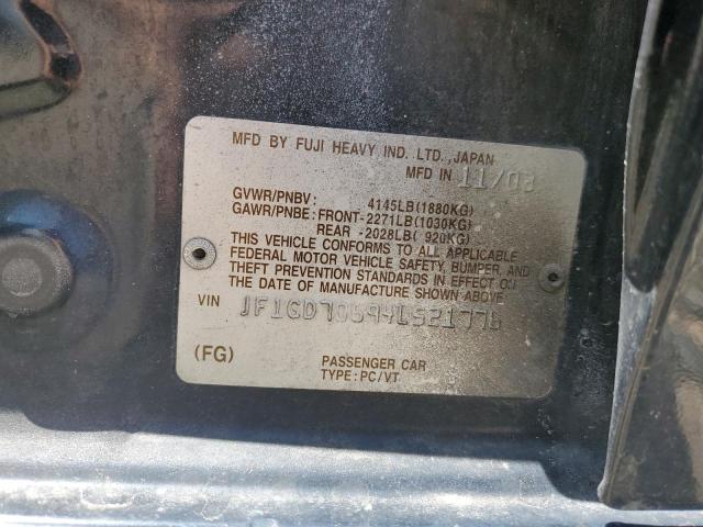 55944603 :رقم المزاد ، JF1GD70694L521776 vin ، 2004 Subaru Impreza Wrx Sti مزاد بيع
