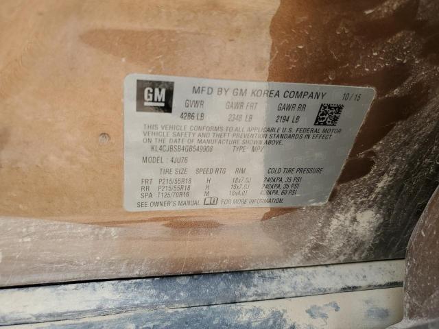 2016 Buick Encore Convenience მანქანა იყიდება აუქციონზე, vin: KL4CJBSB4GB549908, აუქციონის ნომერი: 57926613