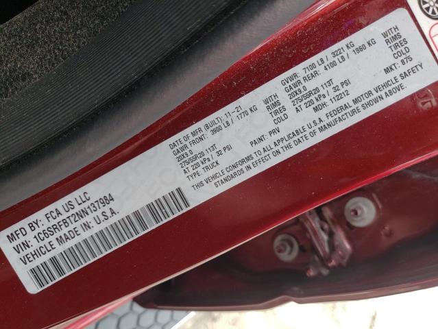 Продажа на аукционе авто 2022 Ram 1500 Big Horn/lone Star, vin: 1C6SRFBT2NN137984, номер лота: 56631063