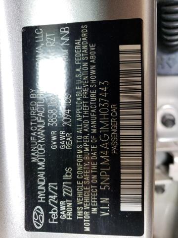 Aukcja sprzedaży 2021 Hyundai Elantra Sel, vin: 5NPLM4AG1MH037443, numer aukcji: 57012273