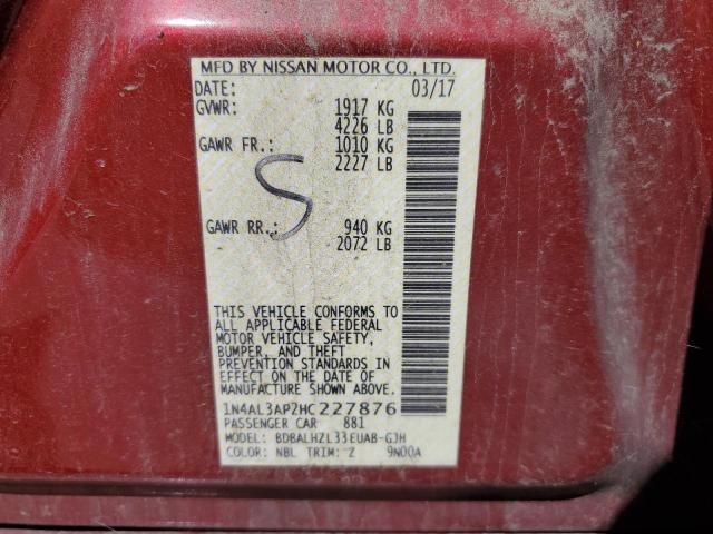 Aukcja sprzedaży 2017 Nissan Altima 2.5, vin: 1N4AL3AP2HC227876, numer aukcji: 57112193